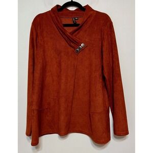 Ethyl Quiet Luxury Vegan Suede‎ Swing Tunic Top Size XL Lagenlook Fall Capsule